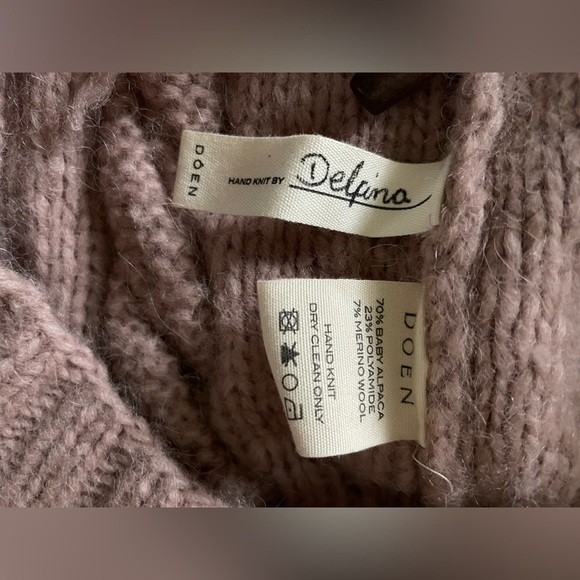 Doen Hand Knit Alpaca Rive Cardigan Sweater - Picture 7 of 7